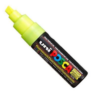 Caneta Posca Pc-8k Amarelo Fluor Uniball