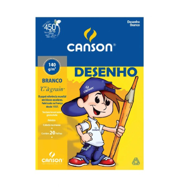 Bloco Desenho 140g A4 Branco 20fls 66667070 Canson