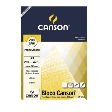 Bloco Desenho 200g A3 Branco 20fls 66667044 Canson