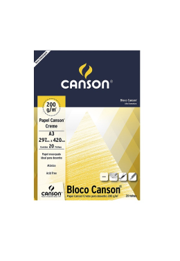 Bloco Desenho 200g A4 Creme 20fls 66667042 Canson