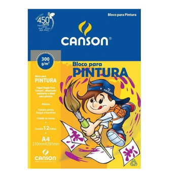 Bloco Pintura 300g A4 Branco 12fls 66667091 Canson