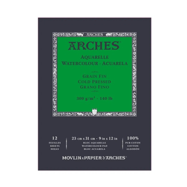 Bloco Aquarela Tf 300g 23x31 12fls A1795092 Arches