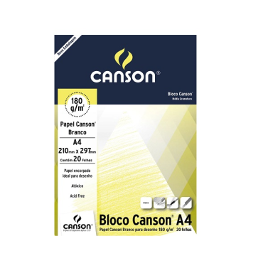 Bloco Desenho 180g A4 Branco 20fls 66667164 Canson