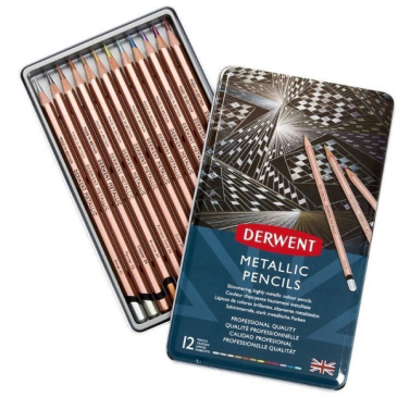 Estojo Lapis de Cor Aquarelavel C/12 Metallic Derwent