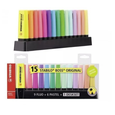 Estojo Marcador de Texto Boss C/15 7015-01-5 Stabilo