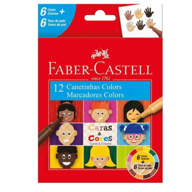 Caneta Hidrocor C/12 Caras & Bocas 150112cczf Faber