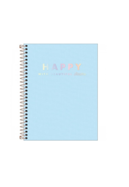 Caderno Colegial Esp. CPP 1x1 80fls Happy Azul 307017 Tilibra