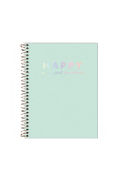 Caderno Colegial Esp. Cpp 1x1 80fls Happy Verde 307009 Tilibra