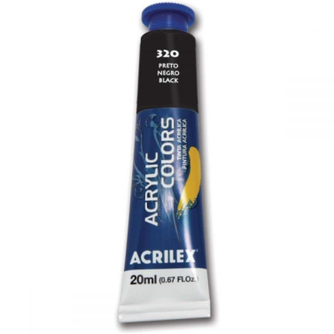 Tinta Acrilica 20ml 320 Preto Acrilex