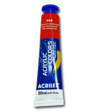 Tinta Acrilica 20ml 344 Vermelho de Cadmio Escuro Acrilex