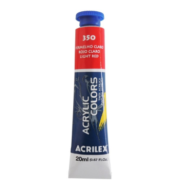 Tinta Acrilica 20ml 350 Vermelho Claro Acrilex