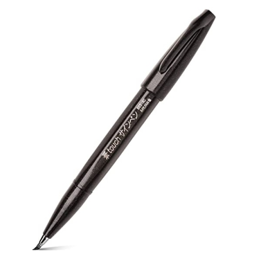 Caneta Pincel Sign Pen Preta Ses15c-a Pentel