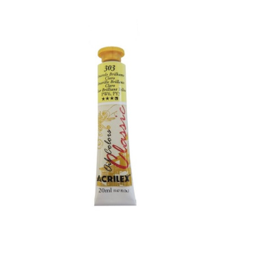 Tinta Oleo 20ml 303 Amarelo Brilhante Claro Acrilex