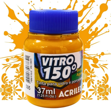 Tinta Vitro 150 Amarelo Ouro 37ml 505 Acrilex
