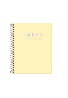 Caderno Colegial Esp. CPP 1x1 80fls Happy Amarelo 313181 Tilibra