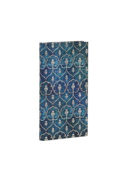 Caderno 9,5x18 Pautado Blue Velvet Slim Pb6388-9 Paperblanks