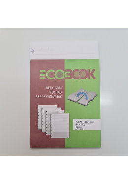 Refil A5 Ecobook Branco 90gr 40fls Pautado Pie-0012 Adox