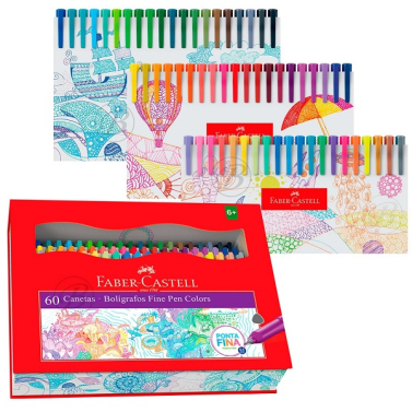 Estojo Fine Pen C/60 Fpb/es60zf Faber Castell
