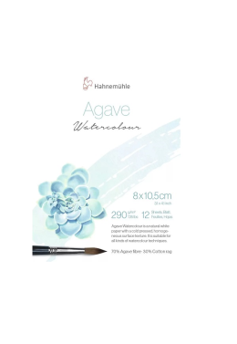 Bloco Desenho Agave Watercolour 290g 8x10,5cm 12fls 10625400 Hahnemuhle