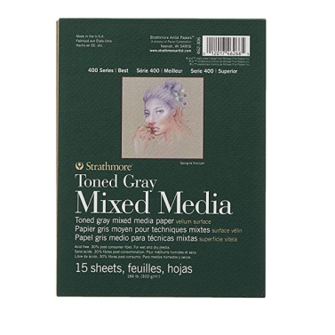 Bloco Desenho Mix Media Toned Gray 300g 27,9x35,6 15fls Strathmore