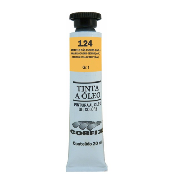 Tinta Oleo 20ml 124 Amarelo Cadmio Escuro Gr1 Corfix