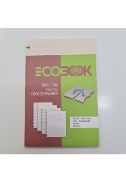 Refil A5 Ecobook Reciclado 90gr 40fls Pautado Pie-0012 Adox