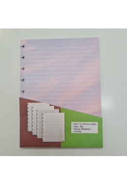 Refil A5 Ecobook Crepusculo 90gr 40fls Pautado Pie-0099 Adox