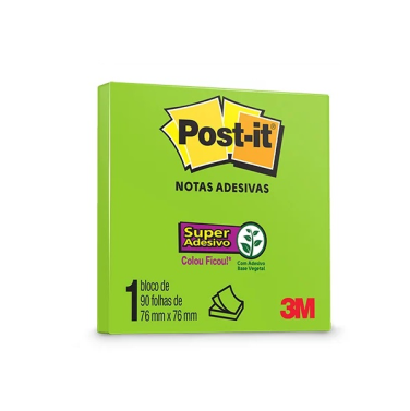 Post-It 654 76x76 90fls Verde Limeade 3M