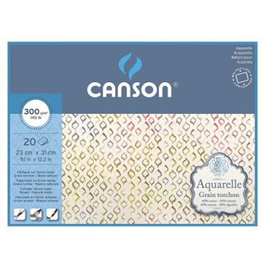 Bloco Aquarela Tr 300g 23x31cm 20fls Aquarelle 400106442 Canson