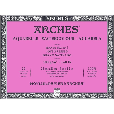 Bloco Aquarela TS 300g 23x31 20fls A1795072 Arches