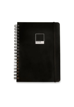Caderno Wire-o Pantone Preto 17x24 c/ Pauta Cicero