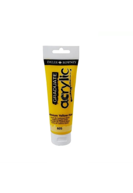 Tinta Acrilica 120ml Graduate Amarelo Cadmio Hue 605 Daler & Rowney