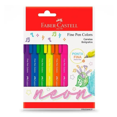 Estojo Fine Pen Colors C/6 Neon Fpb/es6nezf Faber