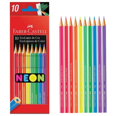 Estojo Ecolápis Cor Neon 10 Cores 120410n