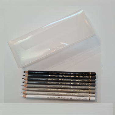 Kit Tons de Cinza Quentes Polychromos C/8 Faber