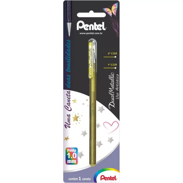 Caneta Gel Hybrid Dual Metallic Ouro K110-dxx Pentel