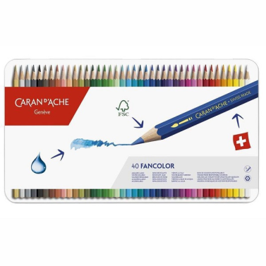 Estojo Lápis de Cor Aquarela Fancolor C/40 1288340 Carandáche