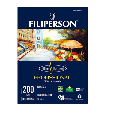 Bloco A4 200gr 20fls Filiart Renaud 01055 Filiperson