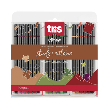 Estojo Caneta Super Fina C/19 Vibes Outono 901125 Tris