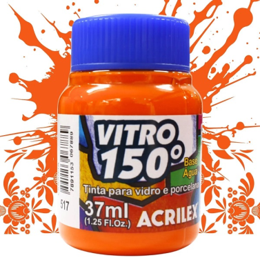 Tinta Vitro 150 Laranja 37ml 517 Acrilex