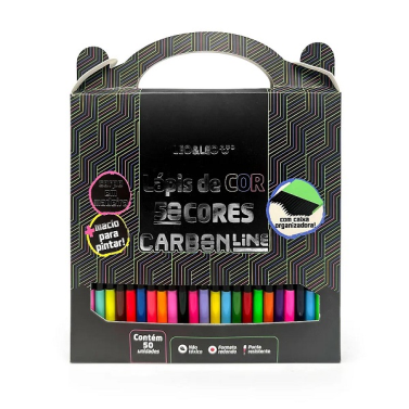 Estojo Lápis de Cor C/50 Carbon Line 94433 Leonora
