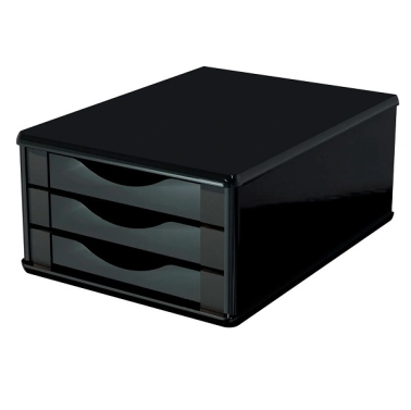 Caixa Organizadora 3 Gavetas Black Luxo 3316 Souza
