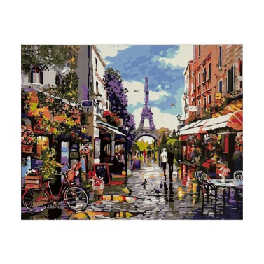 Tela Pintura Numerada 40x50 Tarde em Paris C3040-w5609 Sinoart