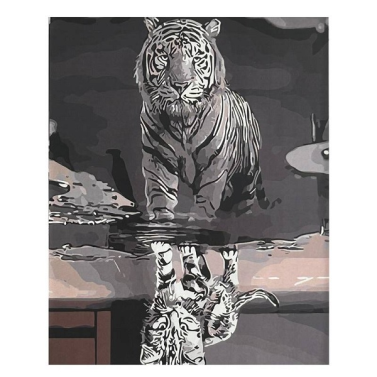 Tela Pintura Numerada 40x50 Tigre C3040-w2737 Sinoart
