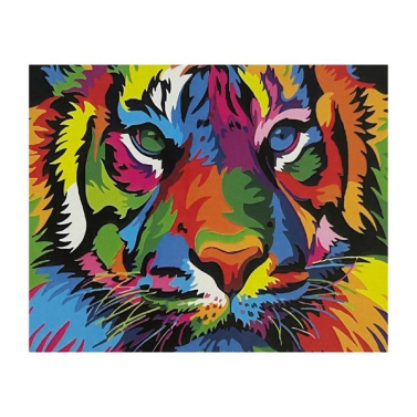 Tela Pintura Numerada 40x50 Tigre Colorido C3040-w4102 Sinoart