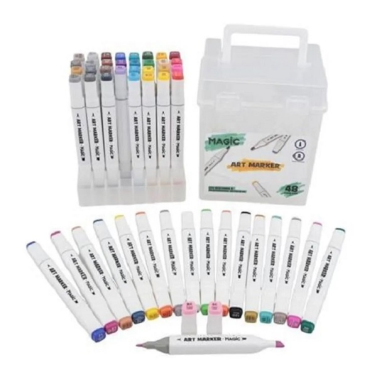 Marcador Artístico Art Marker 48 cores c/estojo - MAGIC KIDS