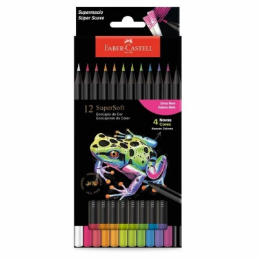 Estojo Lápis de Cor Supersoft Neon C/12 210744 Faber