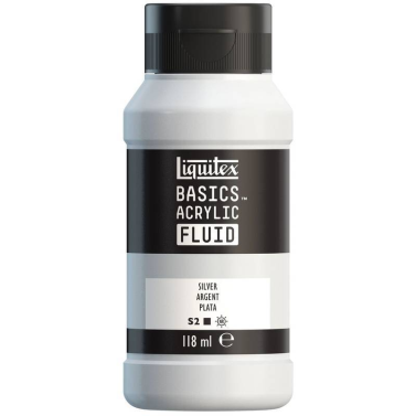 Tinta Acrilica Basics Fluid 118ml Silver 8870420 Liquitex