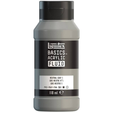 Tinta Acrilica Basics Fluid 118ml Neutral Grey 8870414 Liquitex