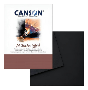 Papel 430gr 24x32cm Mi-Teintes Velvet Preto AVULSO C503508004 Canson